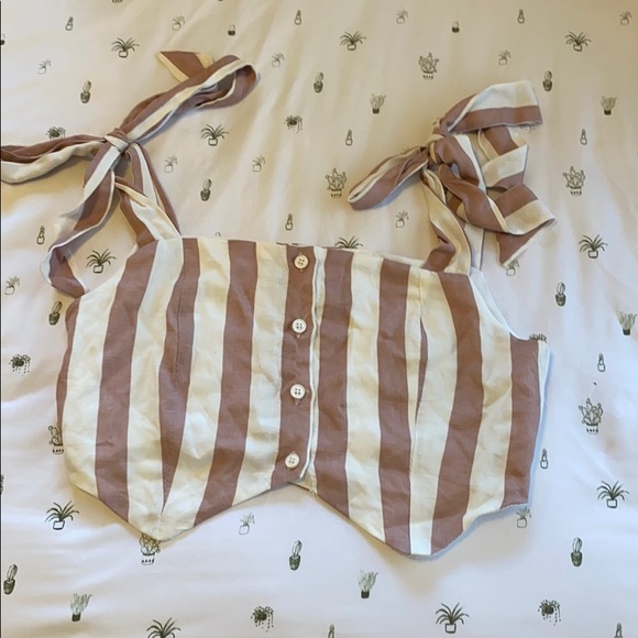 LF Striped Tie Crop Top - Picture 1 of 2